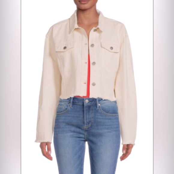 NWT Splendid Frayed Denim Cropped Jacket, XS, 178.00 - Picture 1 of 5